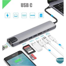 Aydogan's Type-C To Hdtv Multifunction Adapter 8 Port Kablo