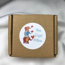 Bisaccia Nice Güzel Yıllara Etiketi Filler Elephants Stickers Birthday New Year Anniversary 4 cm (40 Adet)