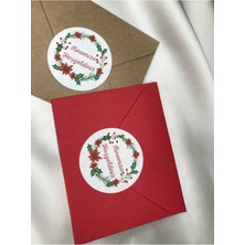 Bisaccia Kınamıza Hoşgeldiniz Sticker Çelenkli Yuvarlak Mat Etiket 4 cm (40 Adet)