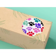 Bisaccia Çok Renkli Pati Etiket Mat Sticker Pet Evcil Hayvan Paw Pençe Ayak Izi Yuvarlak 3 cm  200 Adet