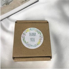 Bisaccia Thank You Çelenk Çiçek Mat Etiket Memnuniyet Serisi Adesivo 4 cm - 40 Adet