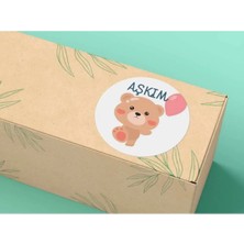 Bisaccia Aşkım Etiketi Yuvarlak Mat Stıcker Sevgi Serisi 4 cm (40 Adet)