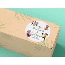 Bisaccia Karışık Model 23 Nisan Etiketi Ulusal Egemenlik ve Çocuk Bayramı 4 cm (40 Adet)