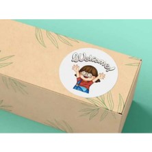 Bisaccia Welcome Labels Hoş Geldiniz Etiketi Mat Yuvarlak Sticker Welcome To Our Opening 4 cm (40 Adet)