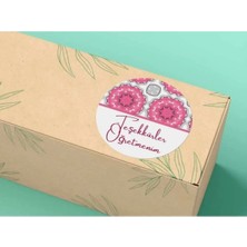 Bisaccia Teşekkürler Öğretmenim Etiketi Pembe Yuvarlak Mat Sticker 4 cm (40 Adet)