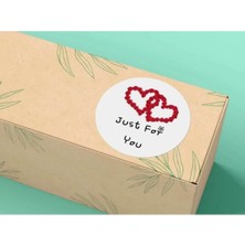 Bisaccia Just For You Stıcker Red Hearts Teşekkürler Serisi 4 cm (40 Adet)