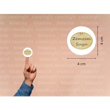 Casalinghi Zemzem Suyu Etiketi Hediyelik Sticker Kabe Mekke Medine Yuvarlak Mat Çıkartma 4 cm (45 Adet)