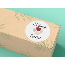Bisaccia Size Özel El Emeği Hand Made Etiketi Yuvarlak Mat Sticker 4 cm (40 Adet)