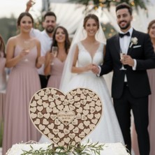 Evlilik Sepetim Düğün-Nişan- Misafir Hatıra Anı Kutusu-Defteri Kalp 50 cm  LEGO Modeli Şövale ve Kalem Hediyeli