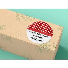 Bisaccia Düğün Törenimize Sizleri De Bekliyoruz Etiketi Kalp Mat Yuvarlak Sticker Wedding 4 cm (40 Adet)
