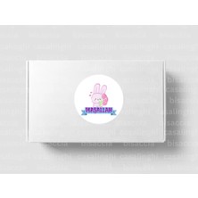 Casalinghi Pembe Maşallah Etiketi Nazar Değmesin Sevimli Yuvarlak Mat Sticker Bebek Partisi 4 cm (90 Adet)