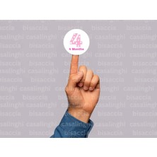 Casalinghi Ingilizce 4 Aylık Etiketi Pembe 4 Months Puanlı Dört Aylık Bebek Yuvarlak Mat Sticker 4 cm (45 Adet)