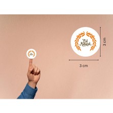 Casalinghi Eid Mubarak Etiketi Turuncu Renkli Ramazan Kurban Bayram Çıkartmaları 3 cm (95 Adet)