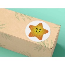 Bisaccia Yıldız Etiket Yuvarlak Mat Stıcker 4 cm (100 Adet)