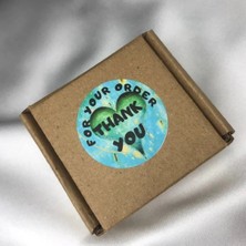 Bisaccia Thank You For Your Order Etiketi Yuvarlak Mat Yeşil Kapli Sticker 4 Cm- 40 Adet