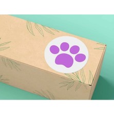 Bisaccia Pembe Pati Yuvarlak Mat Etiket Pınk Paw Stıcker Pet Hayvan 4 cm - 40 Adet