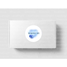 Casalinghi Mavi Renkli Maşallah Etiketi Nazar Boncuğu Sevimli Yuvarlak Mat Sticker Sünnet Parti 3 cm (95 Adet)