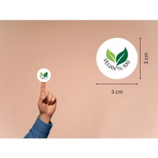 Casalinghi Beyaz Vegan Yeşil Gıda Etiketleri Alerjen Yuvarlak Mat Sticker 3 cm (95 Adet)