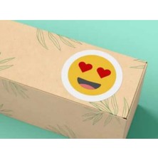 Casalinghi Kalpli Sevimli Gülen Surat Yuvarlak Mat Etiket Cute Round Sticker 3 cm (95 Adet)