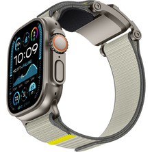 Watch 10 46MM Uyumlu Mohseven Iwatch Mecha Sport Hasır Kordon Titanyum-Bej