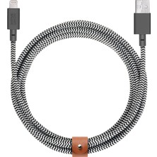 Native Union Belt Serisi Usb-A To Lightning Şarj Kablosu 3m Siyah - Beyaz