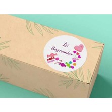 Bisaccia Iyi Bayramlar Sticker Şeker Etiketi Ramazan Kurban Eid Mubarek 4 cm - (40 Adet)