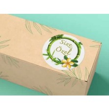 Bisaccia Çiçek Desenli Size Özel Etiketi Mat Sticker 4 cm (90 Adet)