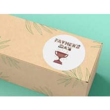 Bisaccia Babalar Günü Etiketi Yuvarlak Mat Sticker Happy Father's Day 4 cm (40 Adet)