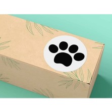 Bisaccia Siyah Paw Sticker Kedi Köpek Pati Pençe Beyaz Arkaplan Yuvarlak Mat Etiket Nero 3 cm - 180 Adet