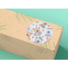 Bisaccia Sevimli Ayıcıklar 2 Etiket Yuvarlak Mat Stıcker 4 cm (40 Adet)