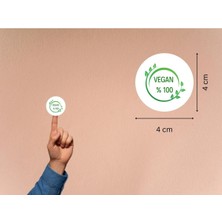 Casalinghi Beyaz Vegan Yeşil Gıda Etiketleri Alerjen Yuvarlak Mat Sticker 4 cm (40 Adet)