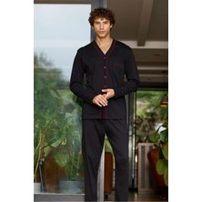 Tudik Collection Kocabey 9134 Erkek  V Yaka Boydan Düğmeli Pijama Takımı