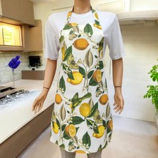 Düşler Ev Tekstili Limon Desenli Ayarlanabilir Su ve Leke İtici Özelliği Bulunan Şef Mutfak Önlüğü
