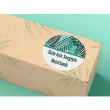 Bisaccia Desenli Sizin Için Sevgiyle Hazırlandı Etiketi Yuvarlak Mat Stıcker 4 cm (40 Adet)