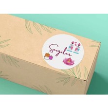 Bisaccia Mum Resimli Etiket Sevgiler Yuvarlak Mat Sticker 4 cm (40 Adet)