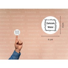 Casalinghi Ingilizce Zemzem Suyu Hediyesi Etiketi Siyah Yuvarlak Mat Sticker Zamzam Hajj Umre 4 cm (45 Adet)
