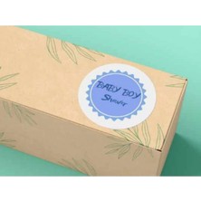 Bisaccia Baby Boy Shower Etiketi Mavi Sevimli Sticker Mat Etiket Baby Shower Serisi 4 cm (40 Adet)