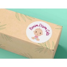 Bisaccia 4 cm (90 Adet) Pembe Benim Dişim Çıktı Etiketi Bebek Sticker Mat Etiket