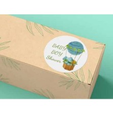 Bisaccia Baby Boy Shower Partisi Sticker Mat Etiket Baby Shower Serisi 4 cm (40 Adet)