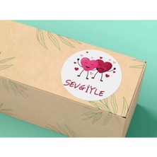 Bisaccia Sevgiyle 2 Stıckerı Yuvarlak Mat Etiket 4 cm (40 Adet)