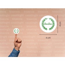 Casalinghi Ingilizce Zemzem Etiketi Yeşil Yuvarlak Mat Sticker Zamzam Hajj Umre Hediyeleri 4 cm (45 Adet)