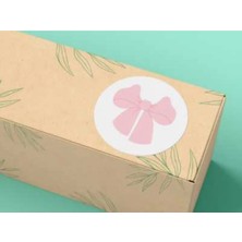 Casalinghi Pembe Fiyonk Etiketi Fiyonk Baskılı Yuvarlak Mat Çıkartma Round Sticker 3 cm (95 Adet)