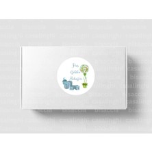 Casalinghi Hoş Geldin Bebeğim Etiketi Mavi Erkek Çocuk Yuvarlak Mat Çıkartma Cute Round Sticker 4 cm (45 Adet)