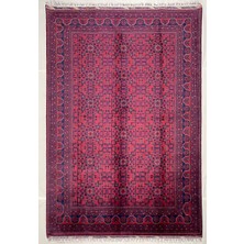 El Dokuma Afgan Halı Bilicik Desenlı 6 Metre 100%YÜN Kök Boya