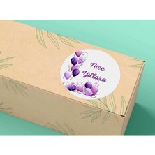 Bisaccia Yıldönümü Kutlama Mesajı Etiket Nice Yıllara Balonlar 4 cm - 40 Adet