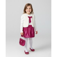 Kız Çocuk Peluş Yelekli, Pullu Etekli, Çantalı 2-3-4-5 Yş Bayramlık Şık Kombin