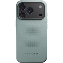 iPhone 17 Pro Kılıf M-Safe Uyumlu Deri Dokulu Native Union 2025 Active Serisi Kapak Yeşil