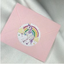 Bisaccia Unicorn Sticker Gökkuşağı Rainbow Hero Kids Tek Boynuzlu At Çocuk Etiketi 4 cm 100 Adet