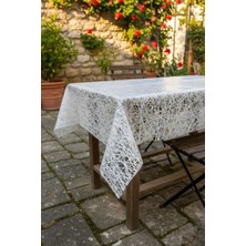 Bej Krem Ithal Pvc Muşamba - Desenli Silinebilir Masa Örtüsü Lüx Muşamba Sofra Bezi