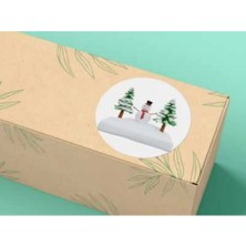 Casalinghi Snow Etiketi Kardan Adam Yuvarlak Mat Çıkartma Round Sticker 4 cm (20 Adet)